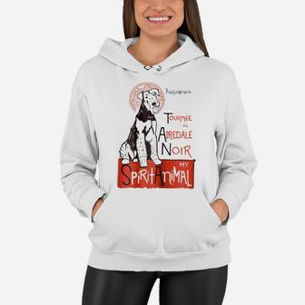 Womens Funny Airedale Dog Mom Cute Novelty Women Hoodie - Seseable