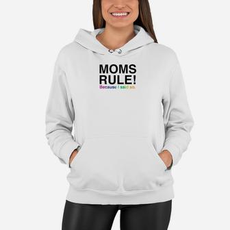 Womens Moms Rule Bold Font For Your Wife Or Mama Bear Women Hoodie - Seseable