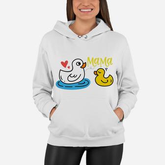 Womens Wamans Mama Duck Funny Mom Mothers Day Women Hoodie - Seseable