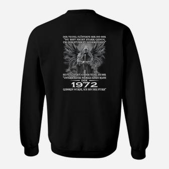 Adler-Motiv Schwarzes Sweatshirt, Inspirierender Spruch 1972 - Seseable