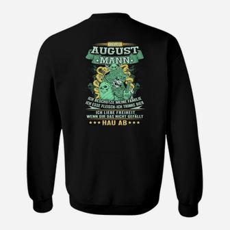 August Mann Schwarzes Sweatshirt, Individueller Druck mit Spruch - Seseable