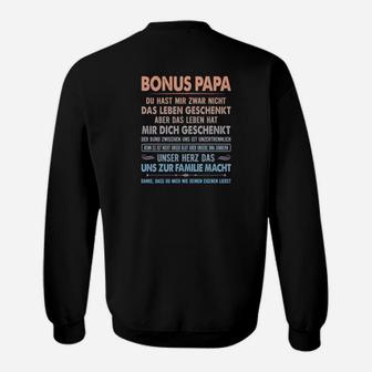 Bonus Papa Schwarz Sweatshirt, Aufdruck für Stiefväter - Seseable