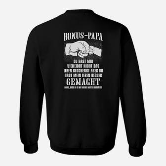 Bonus-Papa Schwarzes Sweatshirt, Lustiger Spruch mit Elefantendesign - Seseable