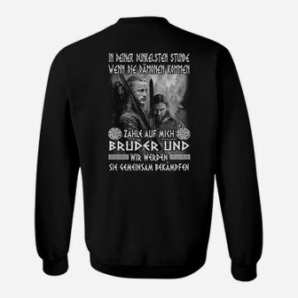 Brüder im Kampf Schwarz Sweatshirt, Inspirierendes Krieger Zitat Design - Seseable