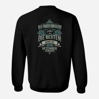 Damen Sweatshirt Dezember Geburtsmonat, Schwarzes Statement Tee - Seseable