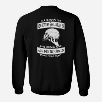 Das Problem mit heutiger Gesellschaft Schwarzes Sweatshirt, Gesellschaftskritische Grafik - Seseable