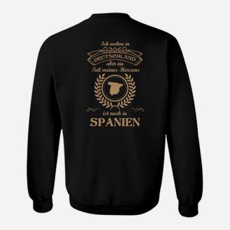 Deutsch-Spanische Verbundenheit Sweatshirt, Ich Lebe in Deutschland Herz in Spanien - Seseable