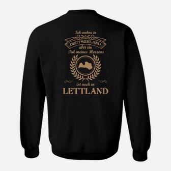 Deutschland Lettland Sweatshirt, Patriotisch Herz Motiv - Seseable