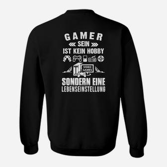 Gamer Lifestyle Sweatshirt Schwarz - Videospiel Leidenschaft Motiv - Seseable