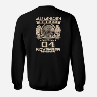 Geburtstags-Sweatshirt Alle Menschen - 04 November, Adler Design - Seseable