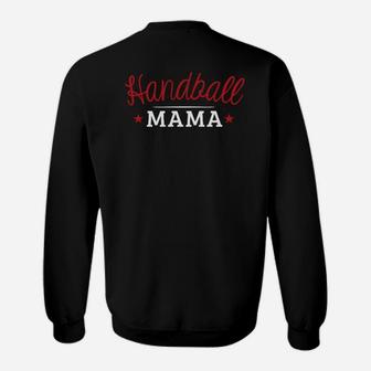 Handball Mama Sweatshirt für Damen, Schwarzes mit Stern-Motiv - Seseable