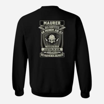 Humorvolles Maurer Sweatshirt, Totenkopf Design mit Spruch - Seseable