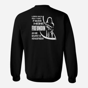 Humorvolles Schwarzes Sweatshirt mit Paar-Spruch und Grafik - Seseable