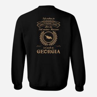 Individuelles Schwarzes Sweatshirt, Deutschland-Georgia Herkunftsdruck - Seseable