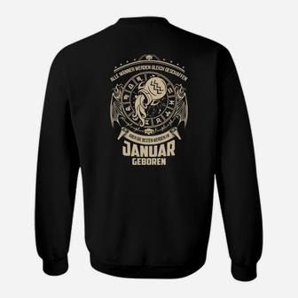 Januar Geboren Viking Sweatshirt, Schwarzes Geburtsmonats-Design - Seseable