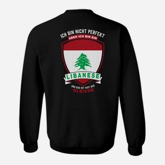 Libanesisches Stolz Sweatshirt Nicht Perfekt, Aber Lebanese, Humorvolles Design in Schwarz - Seseable