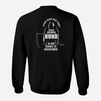 Lustiges Hundebesitzer Sweatshirt, Fass meinen Hund an Spruch - Seseable