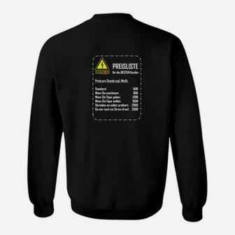 Lustiges Männer Sweatshirt: Preisaufstellung für Autoreparaturen, Handwerker Humor - Seseable