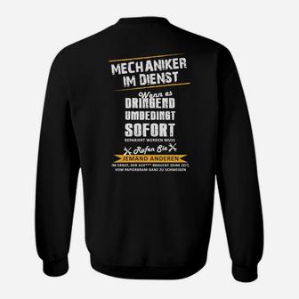 Lustiges Mechaniker-Sweatshirt, Im Dienst - Dringende Reparaturen - Seseable