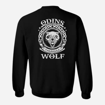 Odins Wolf Valhalla Motiv Sweatshirt für Herren, Nordische Mythologie Design - Seseable