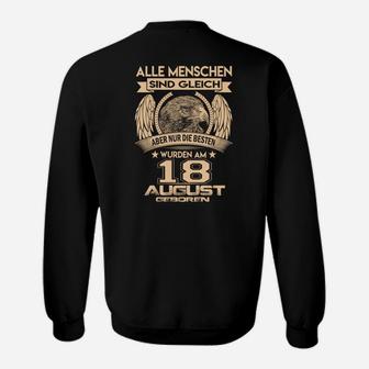 Personalisiertes Geburtstags-Sweatshirt, Alle Menschen 18. August Design - Seseable