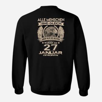 Personalisiertes Geburtstags-Sweatshirt Beste Menschen 27. Januar, Adler-Motiv - Seseable