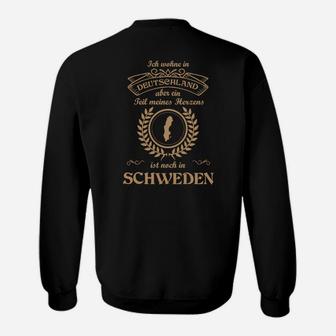 Schwarz Sweatshirt Ehre der Wurzeln Deutschland-Schweden, Herkunfts-Design - Seseable