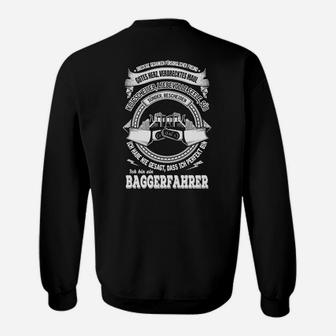 Schwarzes Baggerfahrer Sweatshirt, Lustiges Spruch & Grafik-Design - Seseable