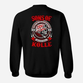 Schwarzes Biker-Sweatshirt mit Sons of Köln Aufdruck & Totenkopf - Seseable