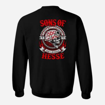 Schwarzes Biker Sweatshirt Sons of Hesse, Motorrad-Design - Seseable