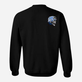 Schwarzes Herren Sweatshirt Totenkopf-Design in Blau und Weiß, Stilvolles Mode - Seseable