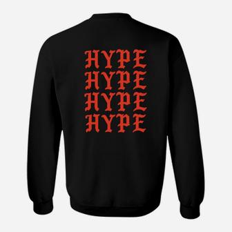Schwarzes HYPE Sweatshirt, Roter Schriftzug, Streetwear Mode - Seseable