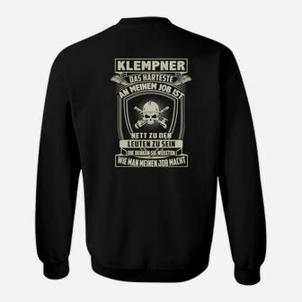 Schwarzes Klempner Sweatshirt mit Stolz & Handwerk Spruch - Seseable