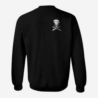 Schwarzes Piratenschädel Sweatshirt mit Knochenmotiv, Unisex Piraten Tee - Seseable