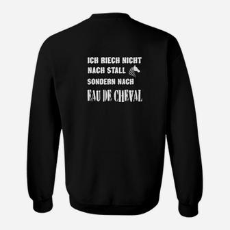 Schwarzes Sweatshirt Eau de Cheval, Spruch für Pferdeliebhaber - Seseable