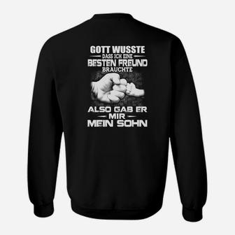 Schwarzes Sweatshirt für Herren Bester Freund & Sohn Spruch - Seseable