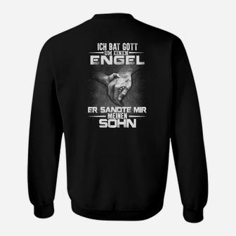 Schwarzes Sweatshirt Gott sandte mir meinen Sohn - Emotionales Spruch Sweatshirt - Seseable