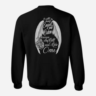 Schwarzes Sweatshirt mit Engelsflügeln & Omi-Spruch, Lustiges Geschenk - Seseable