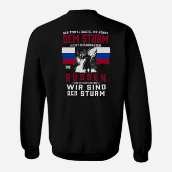 Schwarzes Sweatshirt: Patriotischer Slogan & Wolf, Wir sind der Sturm - Seseable
