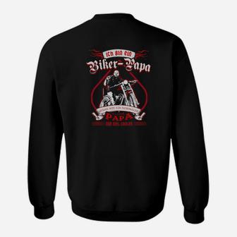 Stolzer Biker-Papa Schwarzes Sweatshirt mit Aufdruck - Seseable