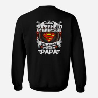 Superheld Papa Schwarzes Sweatshirt, Perfekt Zum Vatertag - Seseable
