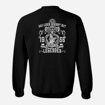 Vintage 1956 Legenden Sweatshirt, Das Leben Beginnt mit 66 Jahre Design - Seseable