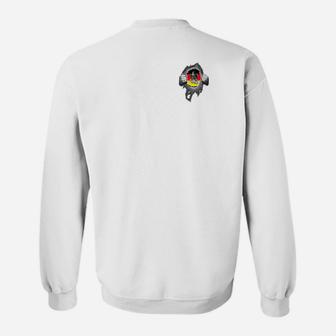 Weißes Herren Sweatshirt mit Astronauten-Design auf dem Rücken, Weltraum-Thema - Seseable