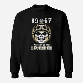 1967 Geburt von Legenden Sweatshirt für Herren, Totenkopf & Pilotenhelm Design - Seseable