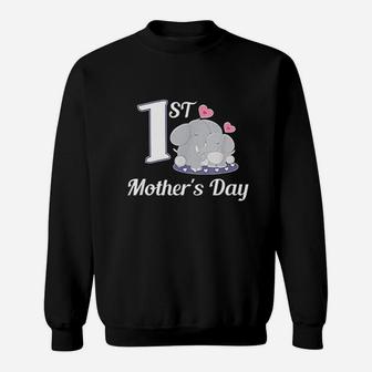 1st Mothers Day Elephant First Mothers Day Sweat Shirt | Seseable UK