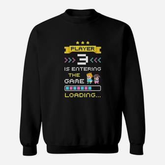1st Time Dad Mom Gamer Announcement Sweat Shirt - Seseable