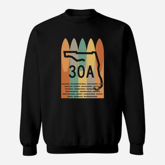 30a Surfboards Towns Of 30a Sweat Shirt - Seseable