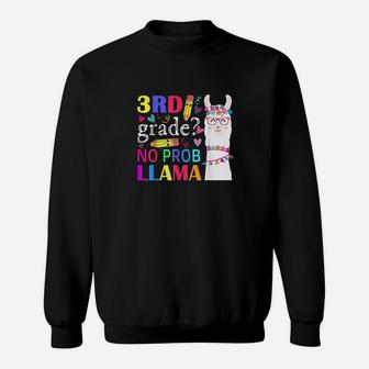 3rd Grade No Prob-llama Teacher Student First Day Of School Sweat Shirt - Seseable