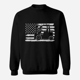 4th Of July Forklift Driver Usa Us Flag States Vintage Sweat Shirt - Seseable