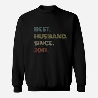 4th Wedding Anniversary Gift Best Husband Since 2017 Sweat Shirt - Seseable